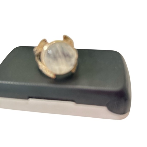 Artisan 925 marked sterling silver & Translucent moonstone quartz Ring size 8 - Picture 7 of 8